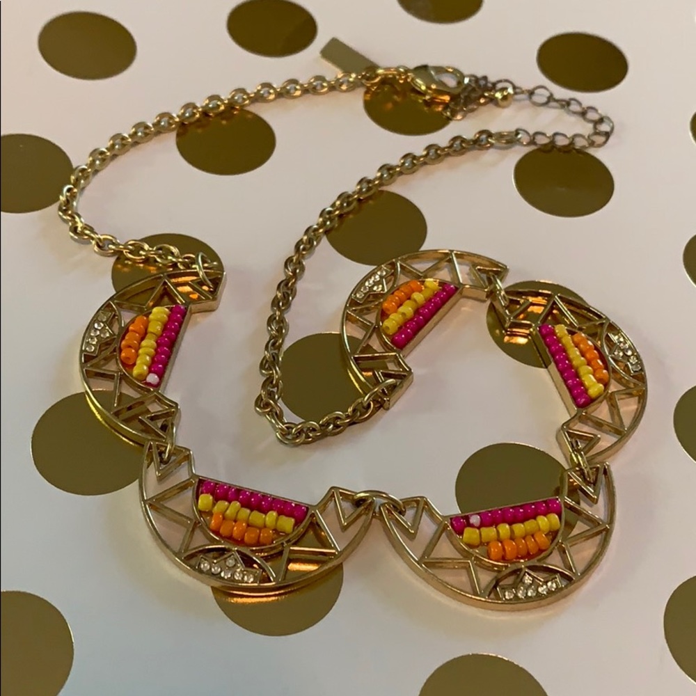 Gold Aztec style necklace